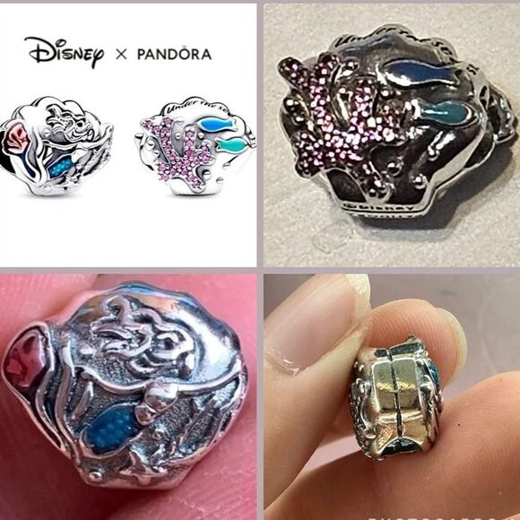 NWOT Ariel Little Mermaid Seashell Disney x Pandora FIT Silver Charm - Picture 4 of 8